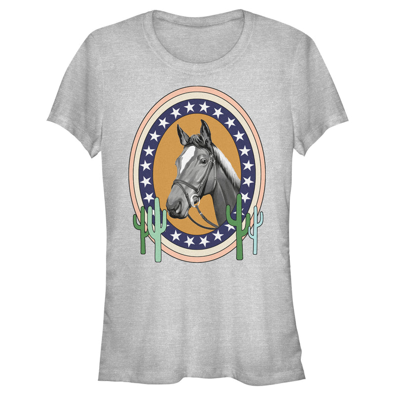 Junior's Lost Gods Horse Star Frame Portrait T-Shirt