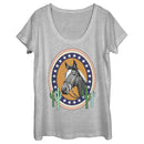 Women's Lost Gods Horse Star Frame Portrait Scoop Neck