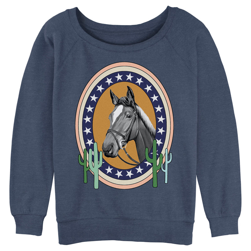 Junior's Lost Gods Horse Star Frame Portrait Sweatshirt