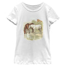 Girl's Lost Gods Retro Horses Portrait T-Shirt