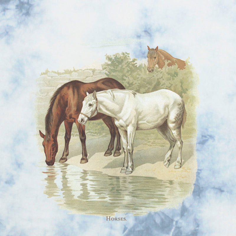 Junior's Lost Gods Retro Horses Water Portrait T-Shirt