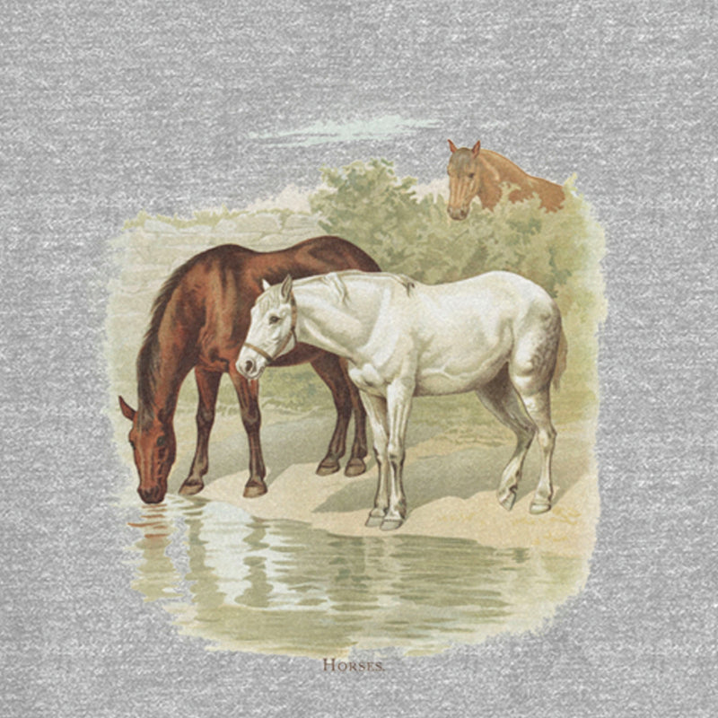 Junior's Lost Gods Retro Horses Portrait T-Shirt