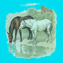 Girl's Lost Gods Retro Horses Water Portrait T-Shirt