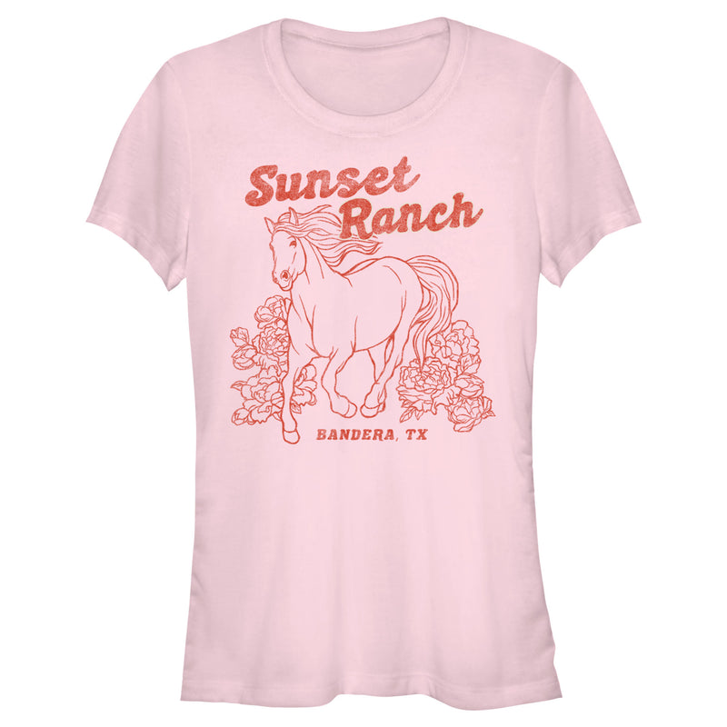 Junior's Lost Gods Distressed Sunset Ranch T-Shirt