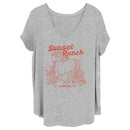 Junior's Lost Gods Distressed Sunset Ranch T-Shirt