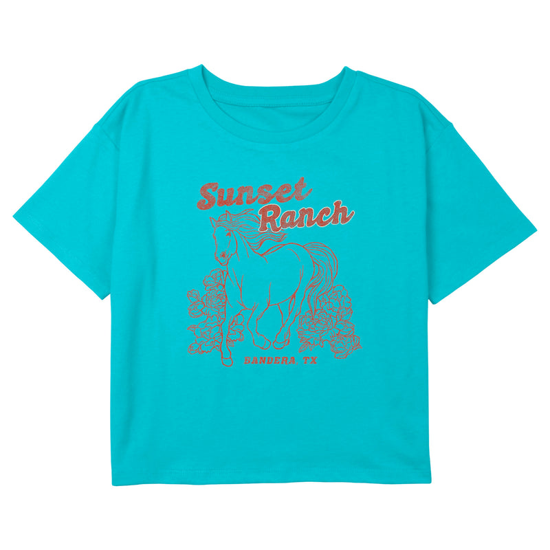 Girl's Lost Gods Distressed Sunset Ranch Horse T-Shirt