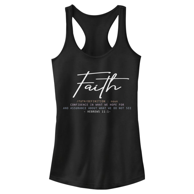 Junior's Lost Gods Faith Definition Racerback Tank Top