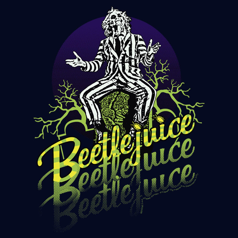 Junior's Beetlejuice Three Times Green Logo T-Shirt