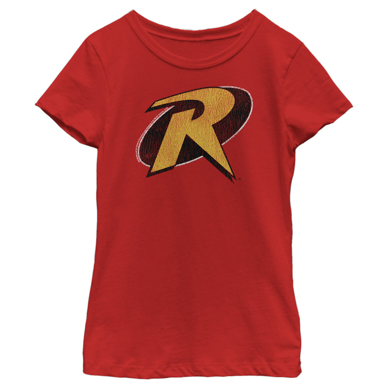 Girl's Batman Distressed Robin Logo T-Shirt