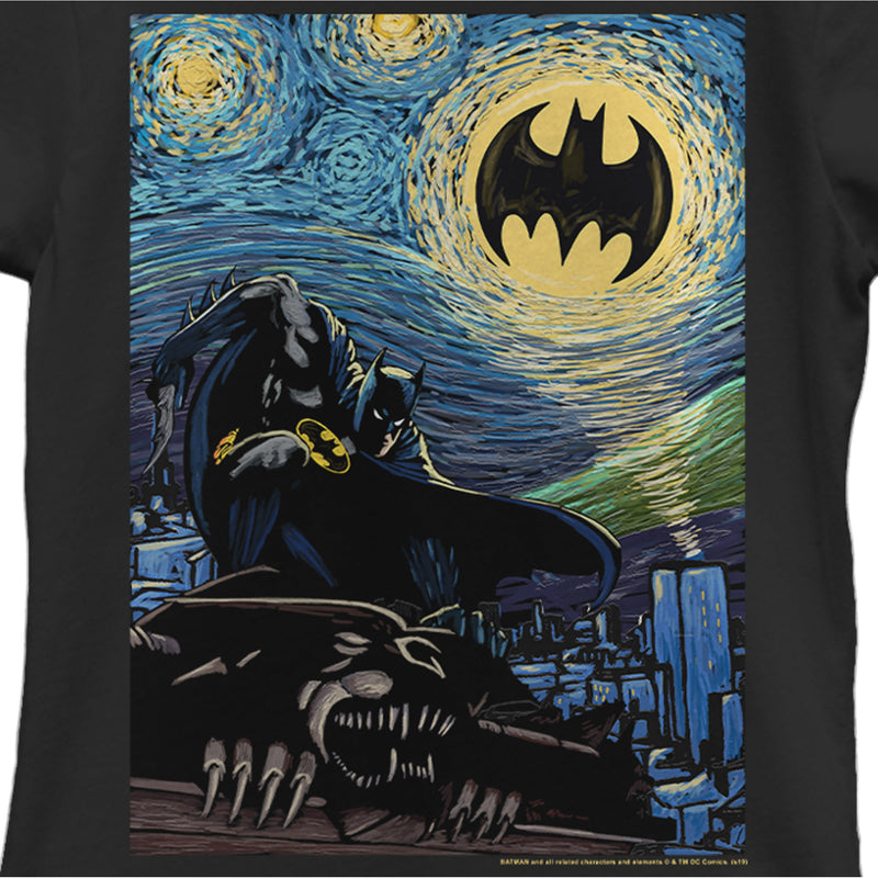 Girl's Batman The Starry Night Signal T-Shirt