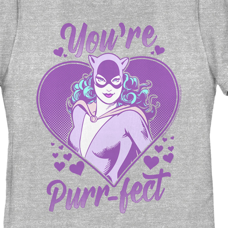 Women's Batman Valentine's Day Catwoman You're Purr-fect T-Shirt