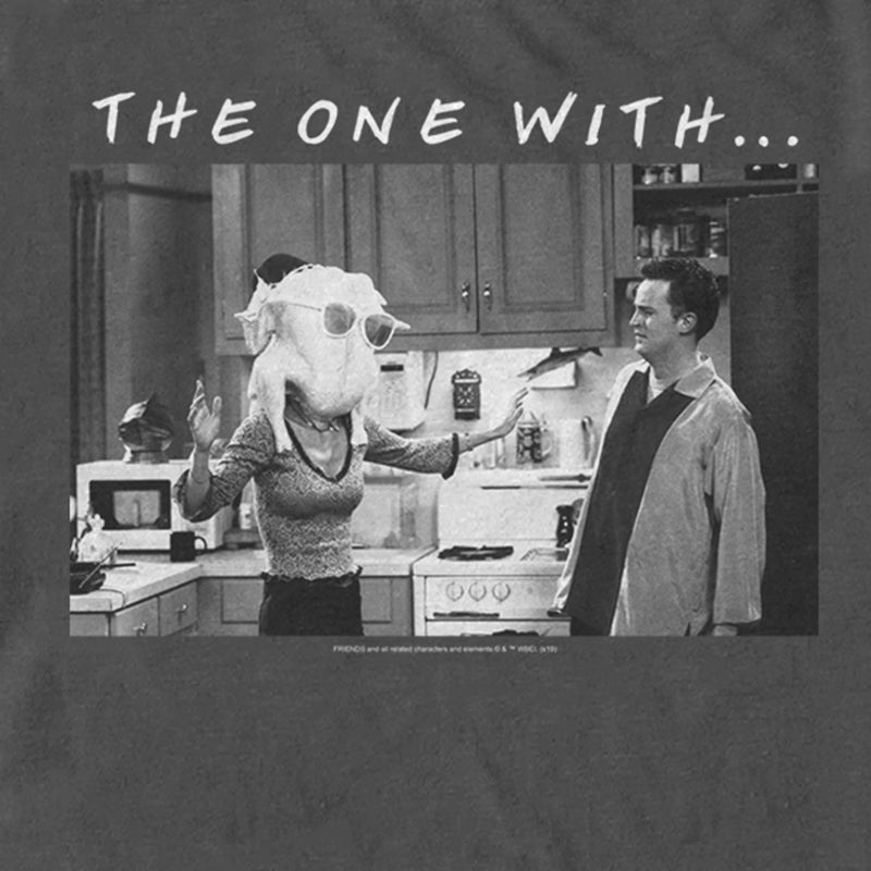 Men's Friends The One With… Black and White Turkey Scene T-Shirt