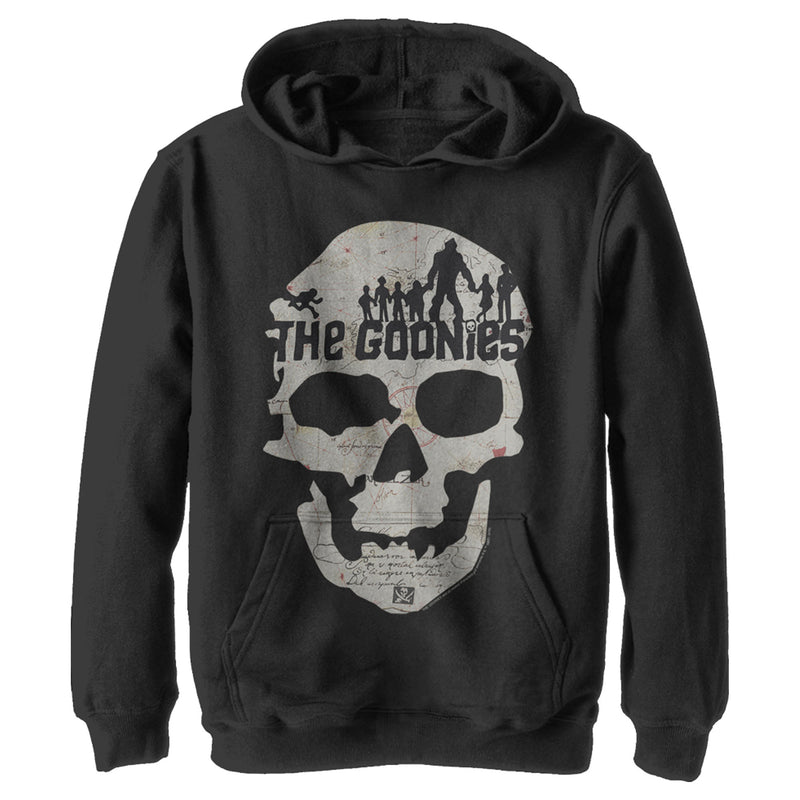 Boy's The Goonies Skull Map Logo Pull Over Hoodie