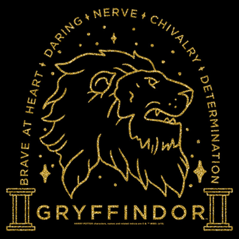 Girl's Harry Potter Gryffindor Line Art Emblem T-Shirt