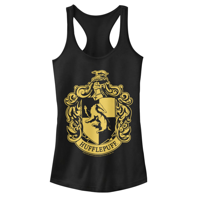 Junior's Harry Potter Hufflepuff House Crest Racerback Tank Top