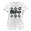 Girl's Harry Potter Slytherin Argyle Print T-Shirt