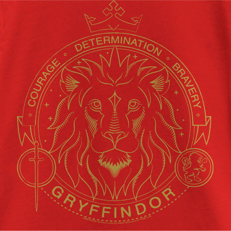 Girl's Harry Potter Gryffindor Line Art Seal T-Shirt