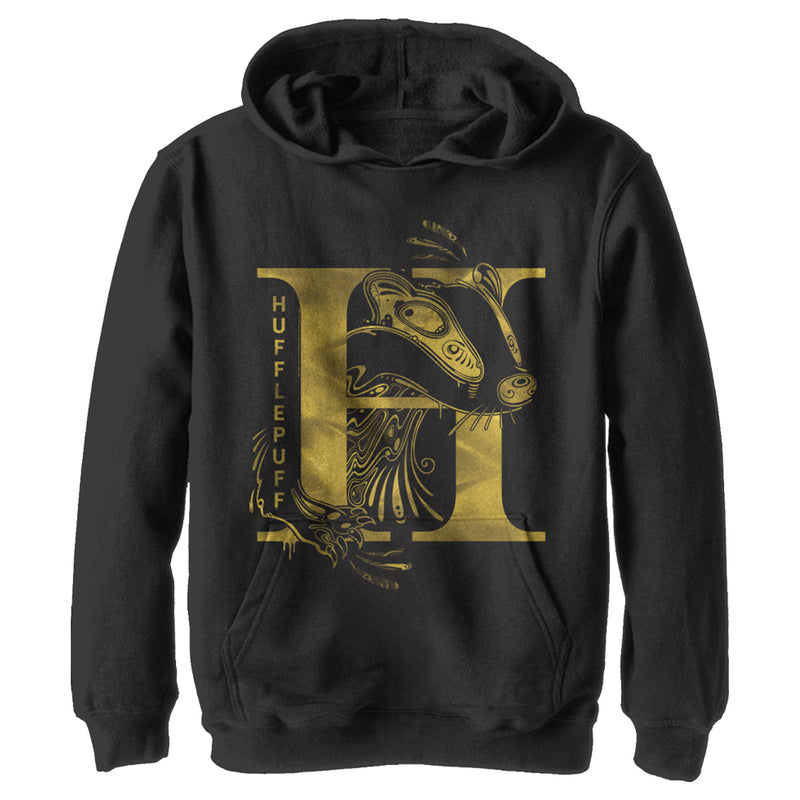 Boy's Harry Potter Hufflepuff H Logo Pull Over Hoodie