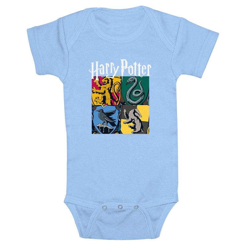 Infant's Harry Potter Hogwarts Houses Vintage Collage Onesie