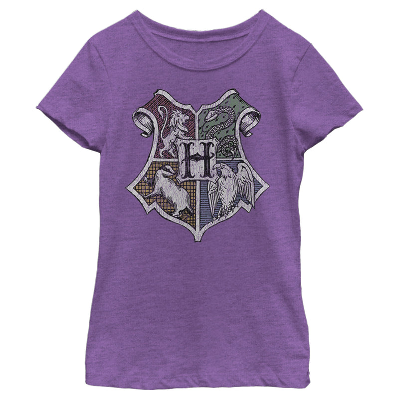 Girl's Harry Potter Hogwarts House Mascot Crest T-Shirt