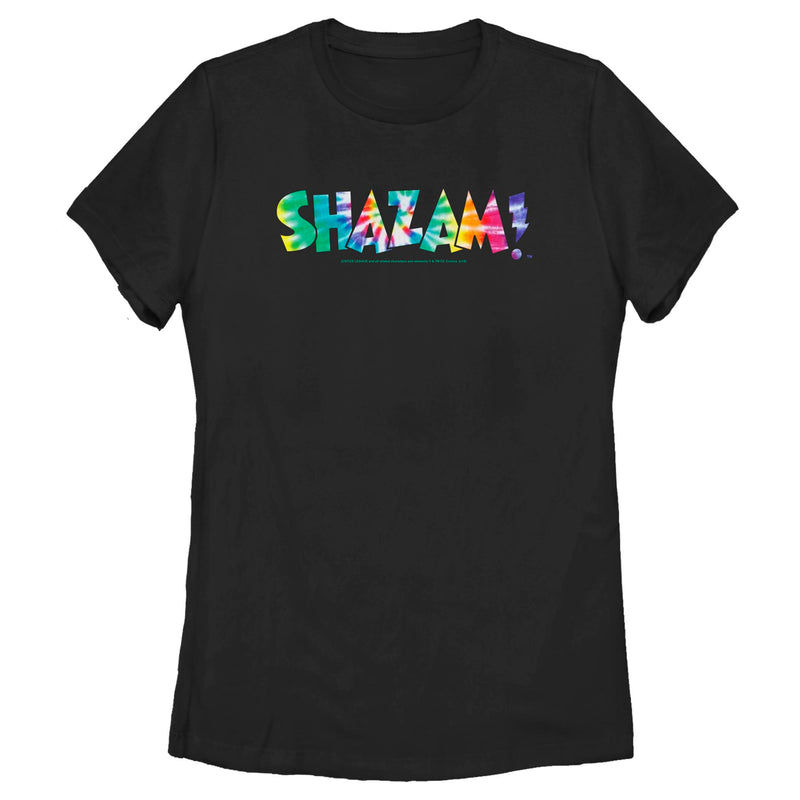 Women's Shazam! Tie Dye Comic Logo T-Shirt