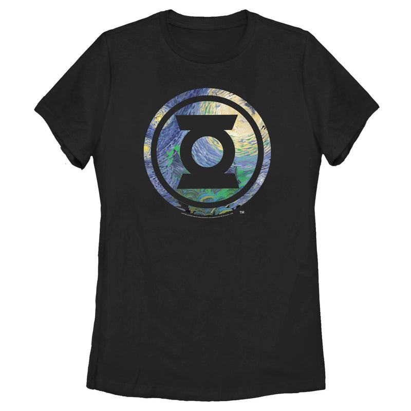 Women's Green Lantern Starry Night Lantern Logo T-Shirt