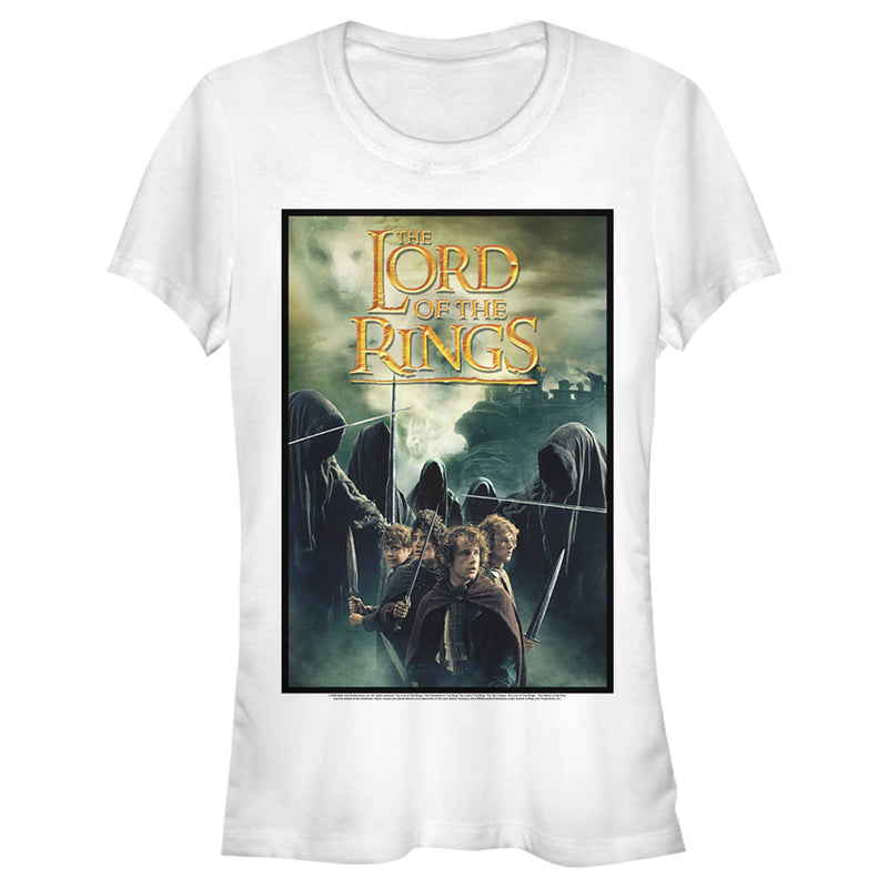 Junior's The Lord of the Rings Fellowship of the Ring Four Hobbits Movie Poster T-Shirt