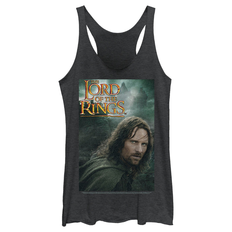 Women's The Lord of the Rings Fellowship of the Ring Aragorn Movie Poster Racerback Tank Top