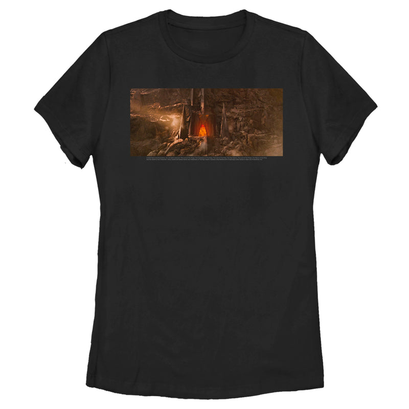 Women's The Lord of the Rings Fellowship of the Ring Entrance to Mount Doom T-Shirt