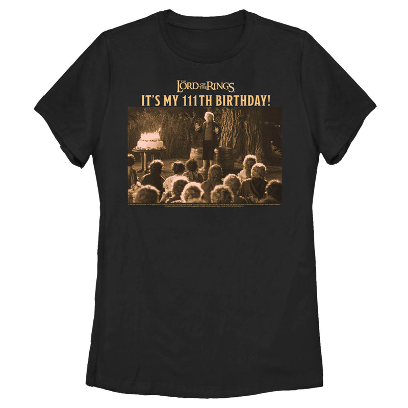 Women's The Lord of the Rings Fellowship of the Ring Bilbo Baggins It's My 111th Birthday T-Shirt