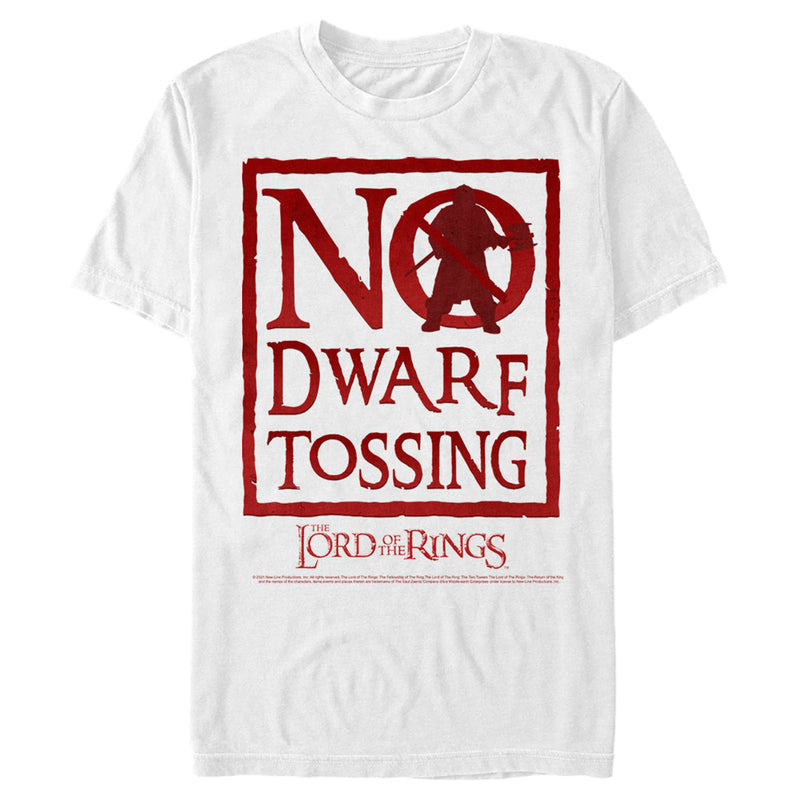 Men's The Lord of the Rings Fellowship of the Ring No Dwarf Tossing T-Shirt