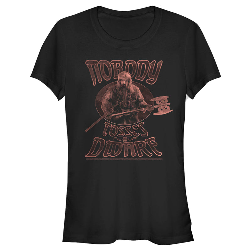 Junior's The Lord of the Rings Gimli Nobody Tosses a Dwarf T-Shirt