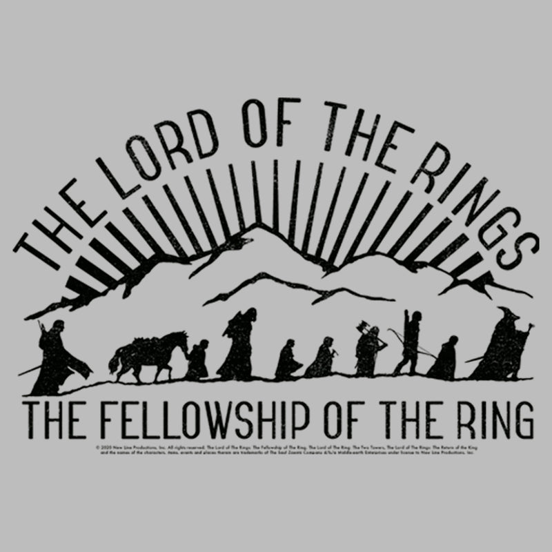 Men's The Lord of the Rings Fellowship of the Ring Mountain Silhouettes T-Shirt