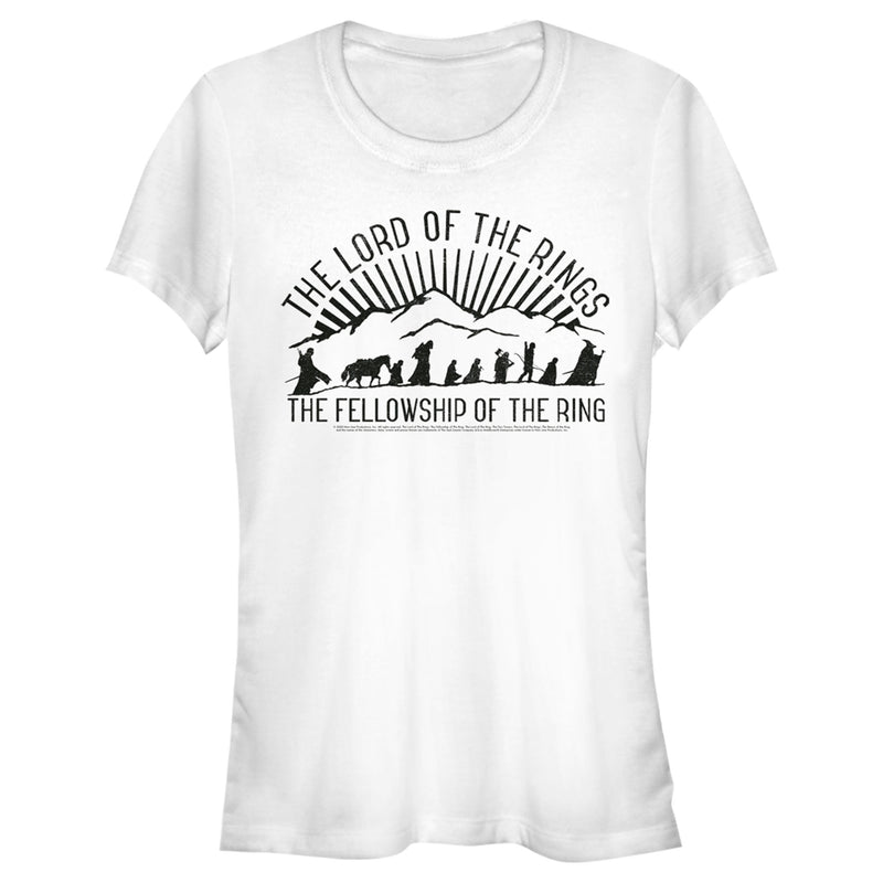 Junior's The Lord of the Rings Fellowship of the Ring Mountain Silhouettes T-Shirt