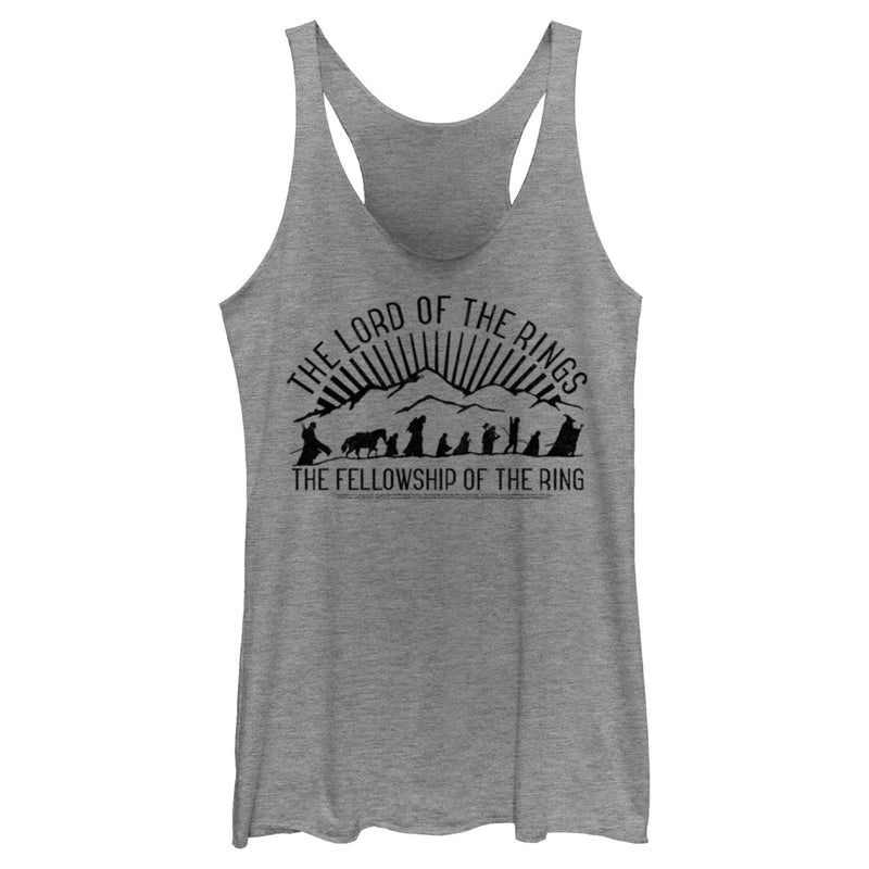 Women's The Lord of the Rings Fellowship of the Ring Mountain Silhouettes Racerback Tank Top