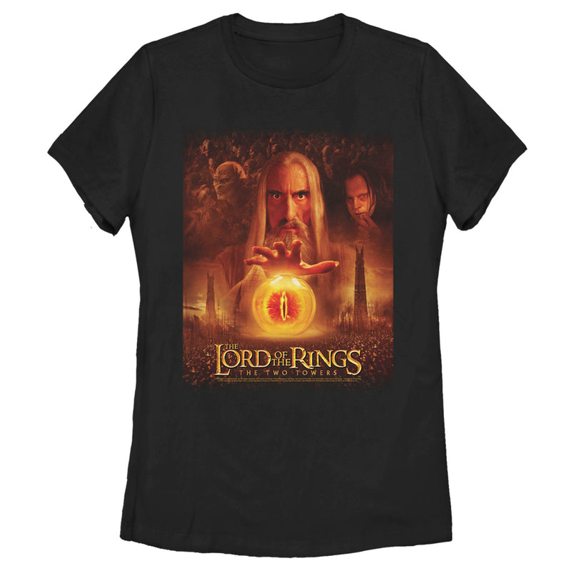 Women's The Lord of the Rings Two Towers Saruman and the Eye of Sauron T-Shirt