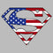 Men's Superman Red White & Blue Flag T-Shirt