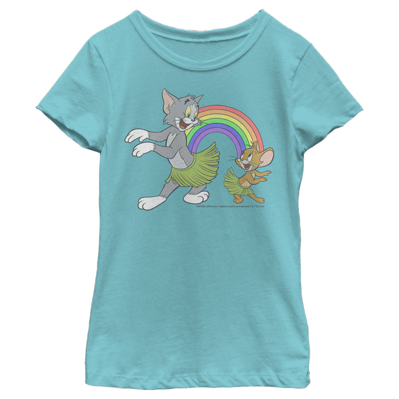 Girl's Tom and Jerry Cartoon Hula Dance T-Shirt