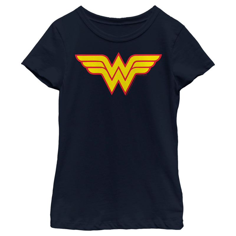 Girl's Wonder Woman Two Color Logo T-Shirt