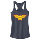 Junior's Justice League Two Color Logo Racerback Tank Top