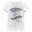 Girl's Wonder Woman Busy Saving the World T-Shirt
