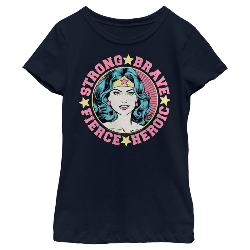 Girl's Wonder Woman Strong Brave Fierce Heroic T-Shirt