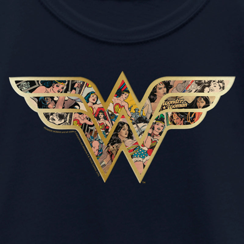 Girl's Wonder Woman Symbol Build Up Fill T-Shirt