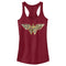 Junior's Justice League Symbol Build Up Fill Racerback Tank Top