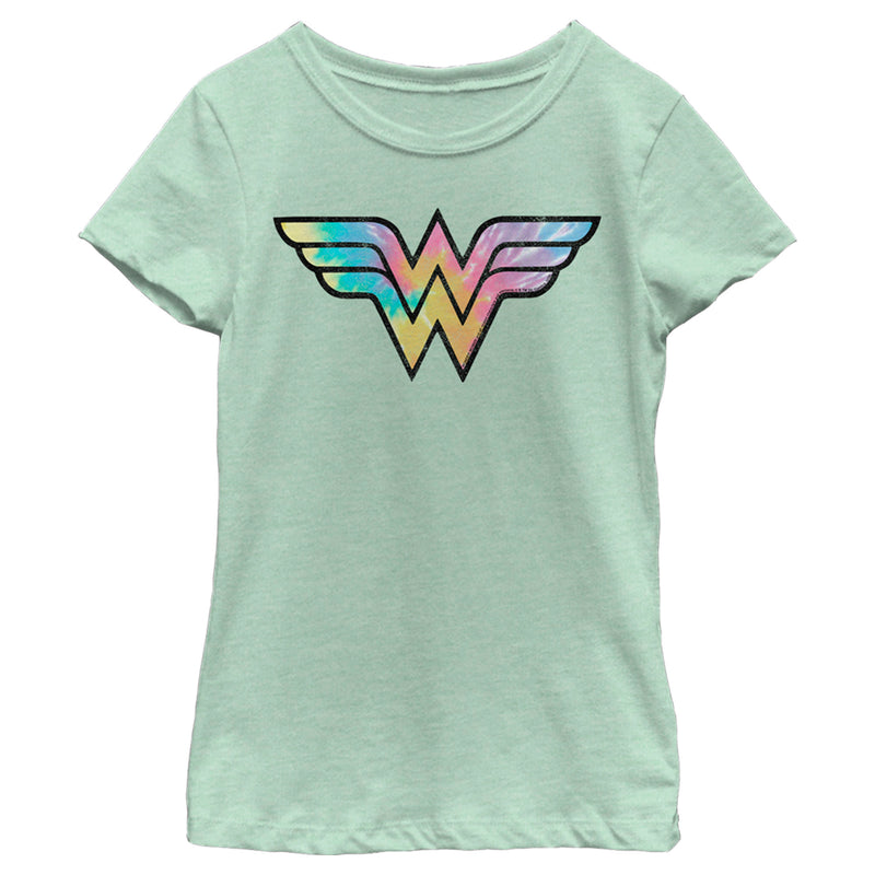 Girl's Wonder Woman Tie-Dye Logo T-Shirt