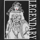 Girl's Wonder Woman Legendary Black and White Poster T-Shirt