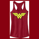 Junior's Justice League Emblem Logo Racerback Tank Top