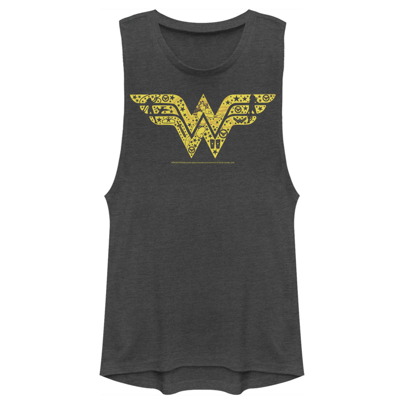 Junior's Justice League Silhouette Logo Festival Muscle Tee