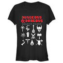 Junior's Dungeons & Dragons Select Class 8-bit Pixel Symbols T-Shirt