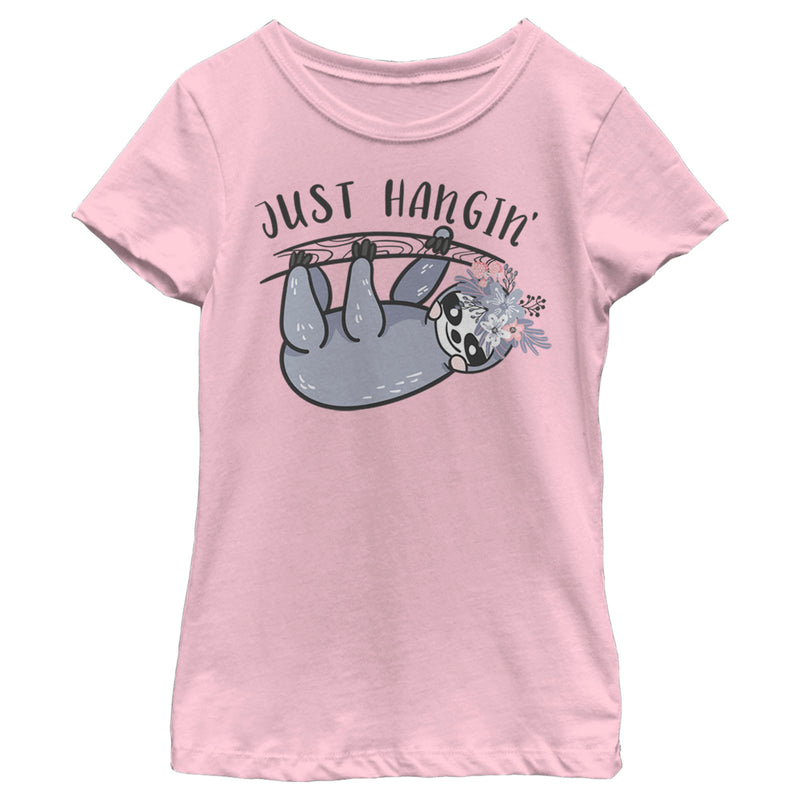 Girl's Lost Gods Sloth Cartoon Just Hanging T-Shirt